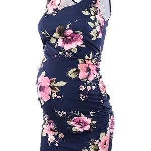 Sleeveless floral Maternity Dress